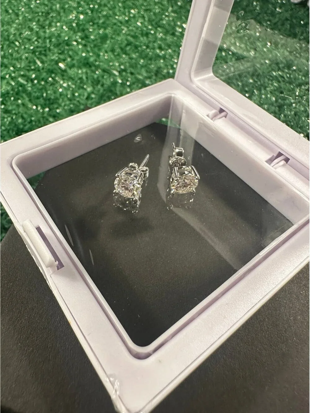moissanite stud earrings rs 6.5 mm 1.0 ct d Color s925 BRAND NEW